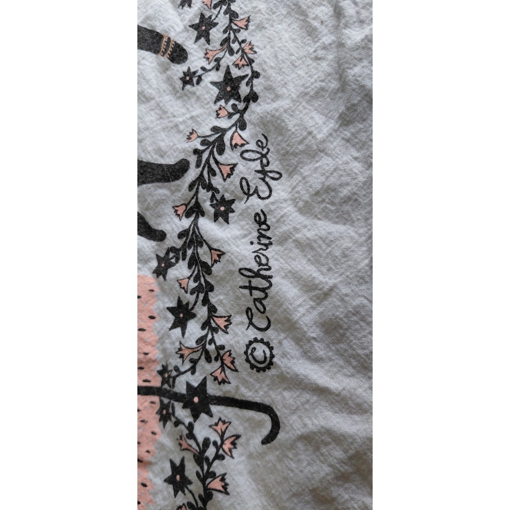 printed illustration bandana whimsical occult Gothic textil Decorative tea towel - Picture 6 of 11